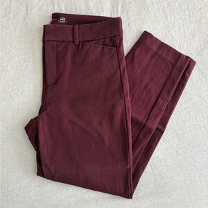 Old Navy Burgundy High-Rise Pixie Pants
